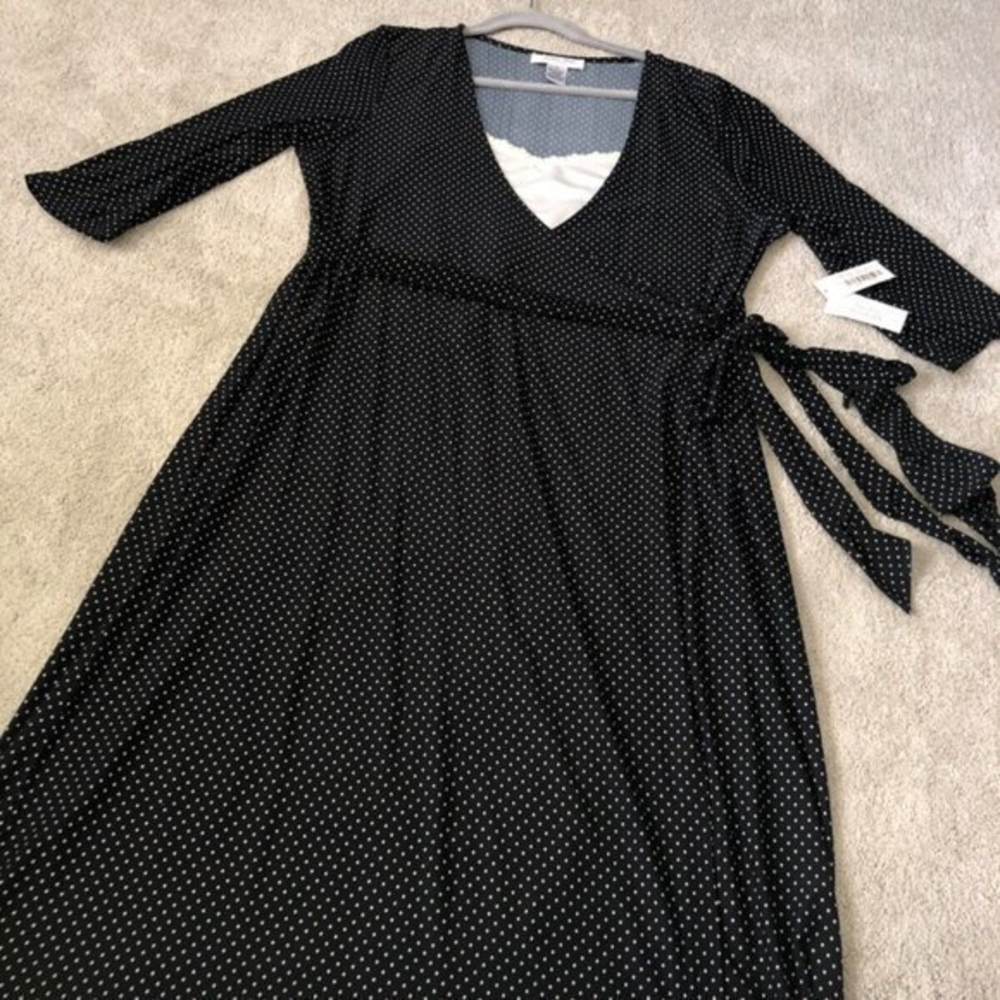 Vintage Judith‎ Hart Collection XL Wrap Dress Polka Dots NWT